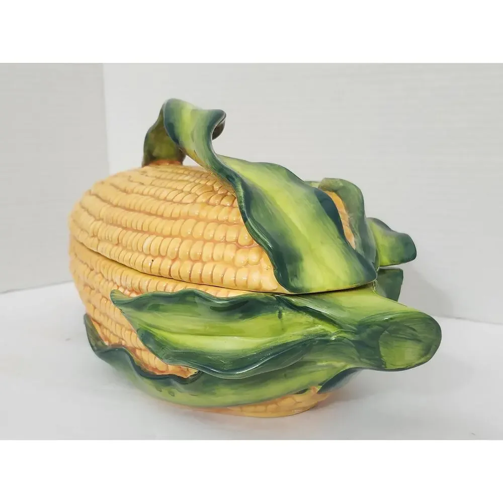 Temp-tations Figural Corn Cob Serving Set Bowl Plates Skewers